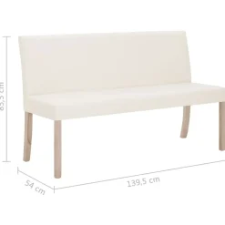 vidaXL - Bank - Crème - Kunstleer Clearance