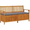 vidaXL - Bank - Grijs - Hout - 148 x 62 x 84 cm Discount