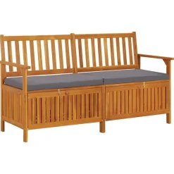 vidaXL - Bank - Grijs - Hout - 148 x 62 x 84 cm Discount