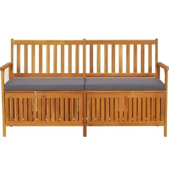 vidaXL - Bank - Grijs - Hout - 148 x 62 x 84 cm Discount