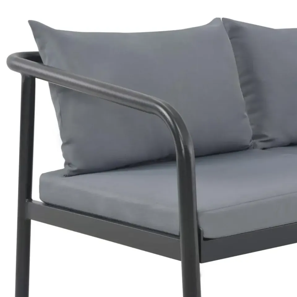 vidaXL - Bank - Grijs - Metaal Clearance