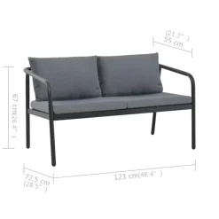 vidaXL - Bank - Grijs - Metaal Clearance