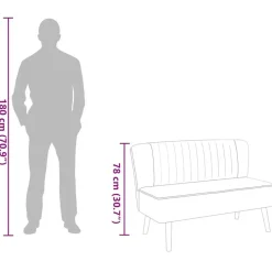 vidaXL - Bank - Grijs - Stof Best