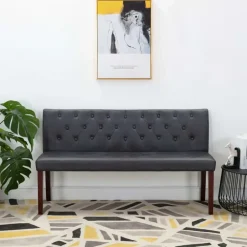 vidaXL - Bank - Grijs - Suède - 148.5 cm Outlet