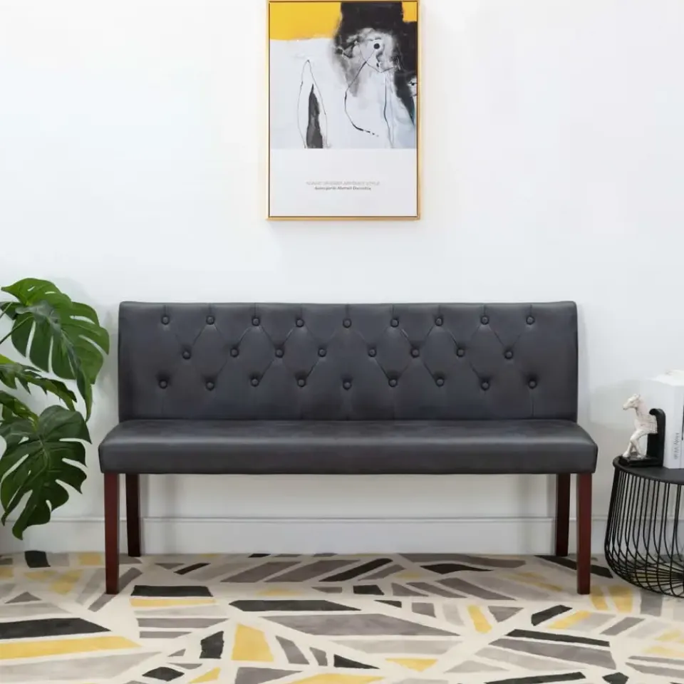 vidaXL - Bank - Grijs - Suède - 148.5 cm Outlet