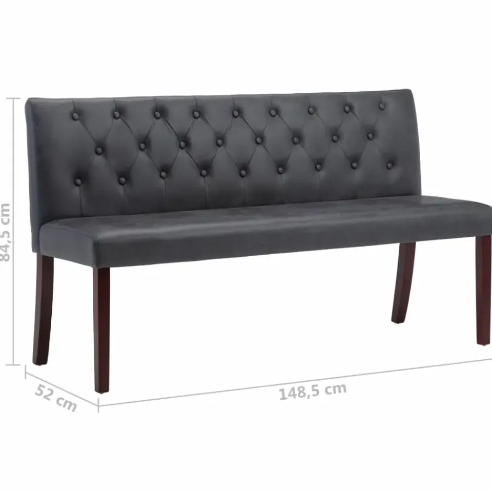 vidaXL - Bank - Grijs - Suède - 148.5 cm Outlet