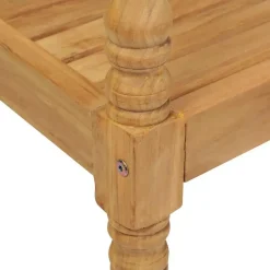 vidaXL - Bank Batavia met grijs kussen - Teakhout - 120x51.5x84 cm New