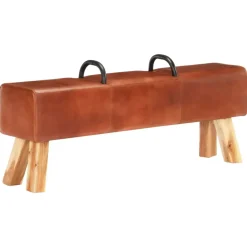 vidaXL - Bankje - Bruin - Leer New