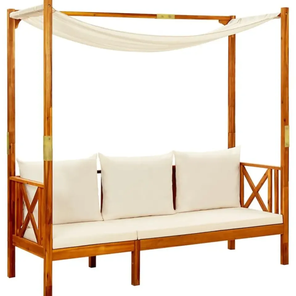 vidaXL - Bankje - Crème - Acaciahout