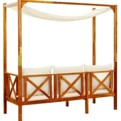 vidaXL - Bankje - Crème - Acaciahout