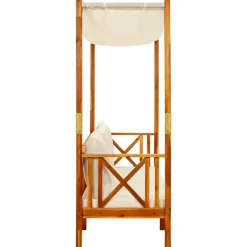 vidaXL - Bankje - Crème - Acaciahout