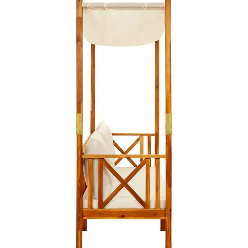 vidaXL - Bankje - Crème - Acaciahout