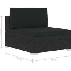 vidaXL - Bankset - Zwart - Poly rattan Hot