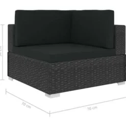 vidaXL - Bankset - Zwart - Poly rattan Hot