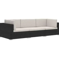 vidaXL - Bankset - Zwart - Poly rattan Sale