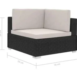 vidaXL - Bankset - Zwart - Poly rattan Sale