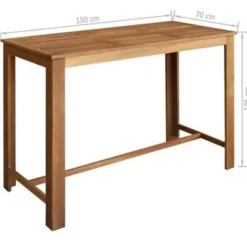 vidaXL - Bartafel - Bruin - Hout - 150 x 70 x 105 cm Best