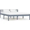vidaXL - Bed frame - Grijs - Massief grenenhout - 120x200 cm