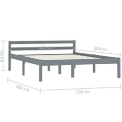 vidaXL - Bed frame - Grijs - Massief grenenhout - 120x200 cm