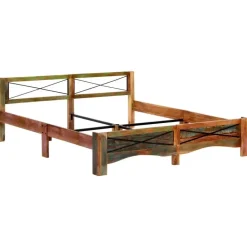 vidaXL - Bed frame - Multikleur - Massief gerecycled hout - 180x200 cm Outlet