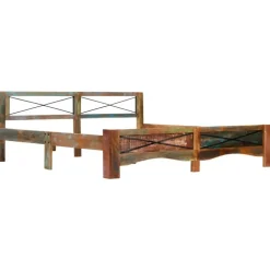 vidaXL - Bed frame - Multikleur - Massief gerecycled hout - 180x200 cm Outlet
