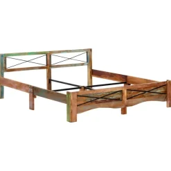 vidaXL - Bed frame - Multikleur - Massief gerecycled hout - 180x200 cm Outlet