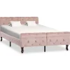 vidaXL - Bed frame - Roze - Fluweel - 120x200 cm Online