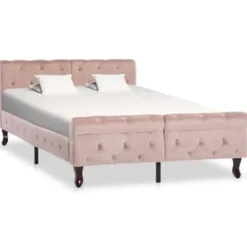 vidaXL - Bed frame - Roze - Fluweel - 120x200 cm Online