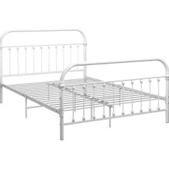 vidaXL - Bed frame - Wit - Metaal - 140 x 200 cm