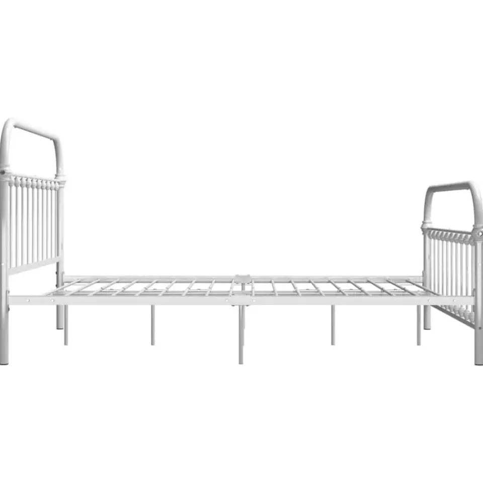 vidaXL - Bed frame - Wit - Metaal - 140 x 200 cm
