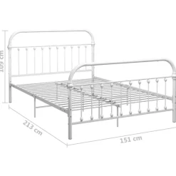 vidaXL - Bed frame - Wit - Metaal - 140 x 200 cm