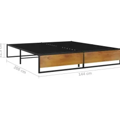 vidaXL - Bed frame - Zwart - Metaal en MDF - 140x200 cm