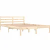 vidaXL - Bed frame met hoofdbord - Naturel - Massief grenenhout - 140x200 cm Discount