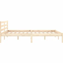 vidaXL - Bed frame met hoofdbord - Naturel - Massief grenenhout - 140x200 cm Discount
