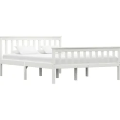 vidaXL - Bed frame met hoofdeinde - Wit - Massief grenenhout - 140x200 cm Hot