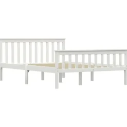 vidaXL - Bed frame met hoofdeinde - Wit - Massief grenenhout - 140x200 cm Hot