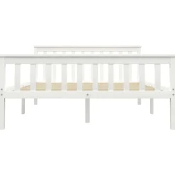 vidaXL - Bed frame met hoofdeinde - Wit - Massief grenenhout - 140x200 cm Hot
