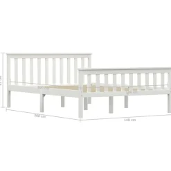 vidaXL - Bed frame met hoofdeinde - Wit - Massief grenenhout - 140x200 cm Hot