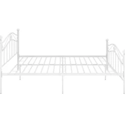 vidaXL - Bed frame met hoodfbord en lattenbodem - Wit - Metaal - 140x200 cm Hot