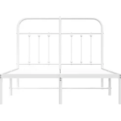 vidaXL - Bed frame met hoofdbord - Wit - Metaal - 120x200 cm New