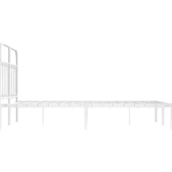 vidaXL - Bed frame met hoofdbord - Wit - Metaal - 120x200 cm New