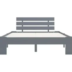 vidaXL - Bed frame met hoofdbord - Grijs - Massief grenenhout - 120x200 cm Online