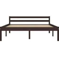 vidaXL - Bed frame met hoofdbord - Donkerbruin - Grenenhout - 120x200 cm New