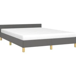 vidaXL - Bed frame met hoofdeinde - Donkergrijs - Stof - 140 x 200 cm Hot