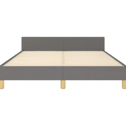 vidaXL - Bed frame met hoofdeinde - Donkergrijs - Stof - 140 x 200 cm Hot