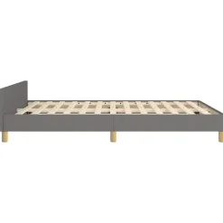 vidaXL - Bed frame met hoofdeinde - Donkergrijs - Stof - 140 x 200 cm Hot