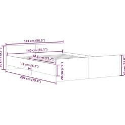 vidaXL - Bed frame met hoofd- en voeteneinde - Wit - 140x200 cm Best