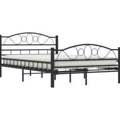 vidaXL - Bed frame met hoofdiende - zwart - Staal - 120x200 cm