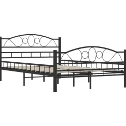vidaXL - Bed frame met hoofdiende - zwart - Staal - 120x200 cm
