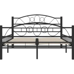 vidaXL - Bed frame met hoofdiende - zwart - Staal - 120x200 cm